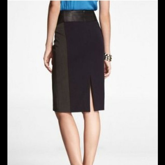 Express Navy and Gray Pencil Skirt - Picture 2 of 9